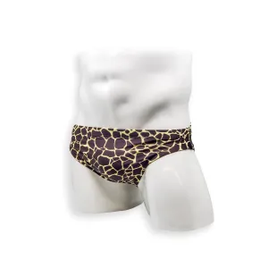 2 Inch Side Flat Front Swim Brief - Giraffe