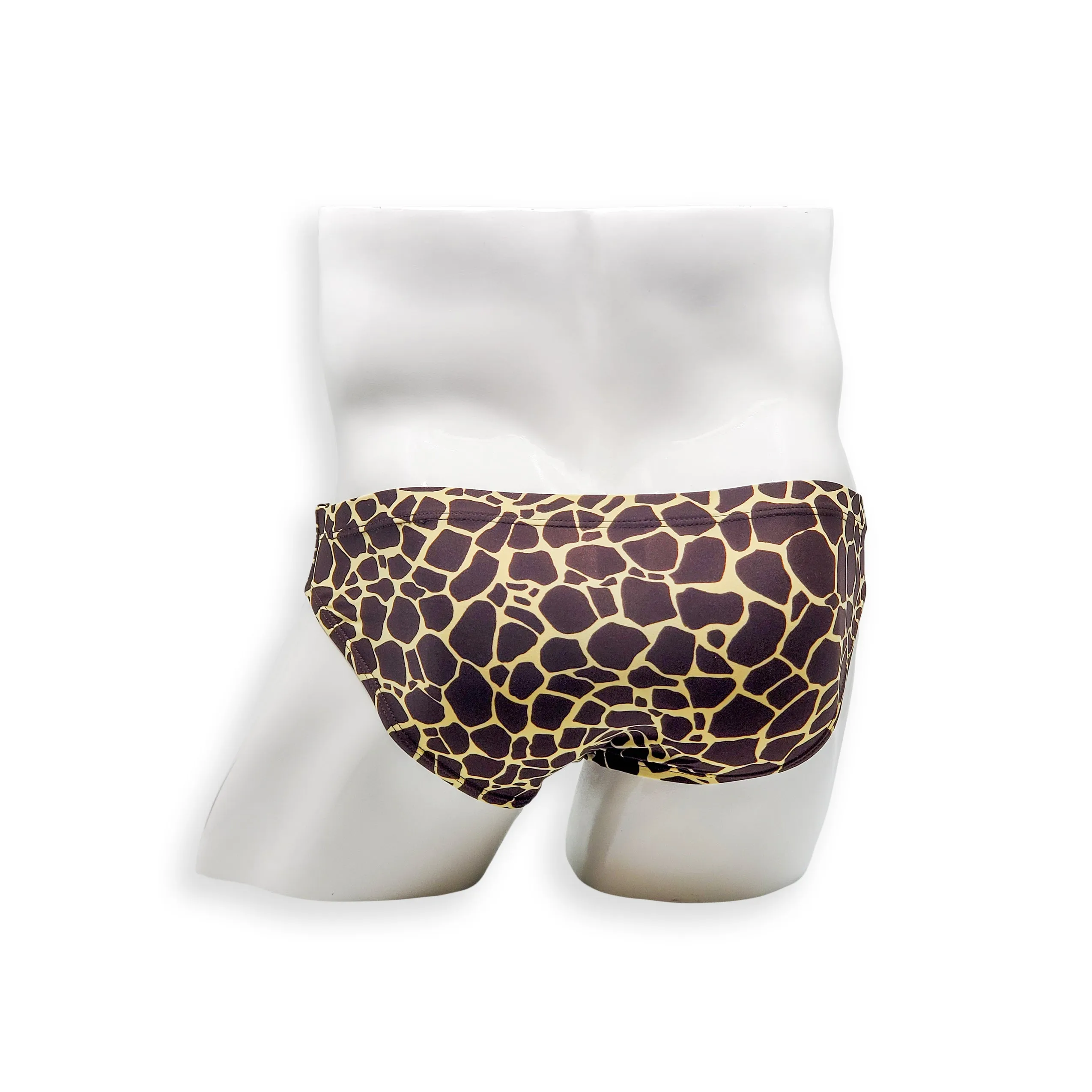2 Inch Side Flat Front Swim Brief - Giraffe