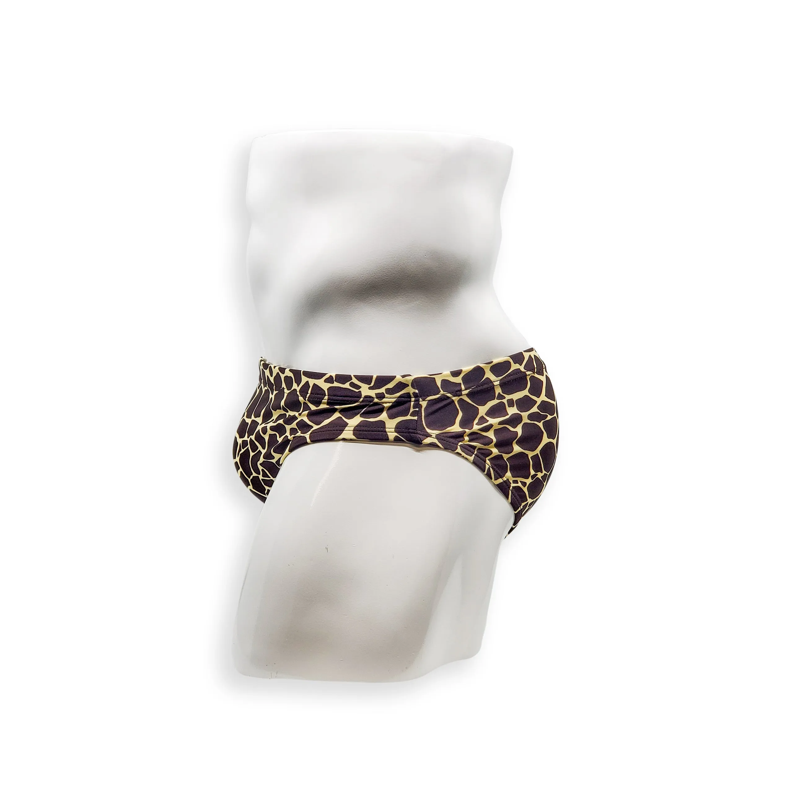 2 Inch Side Flat Front Swim Brief - Giraffe