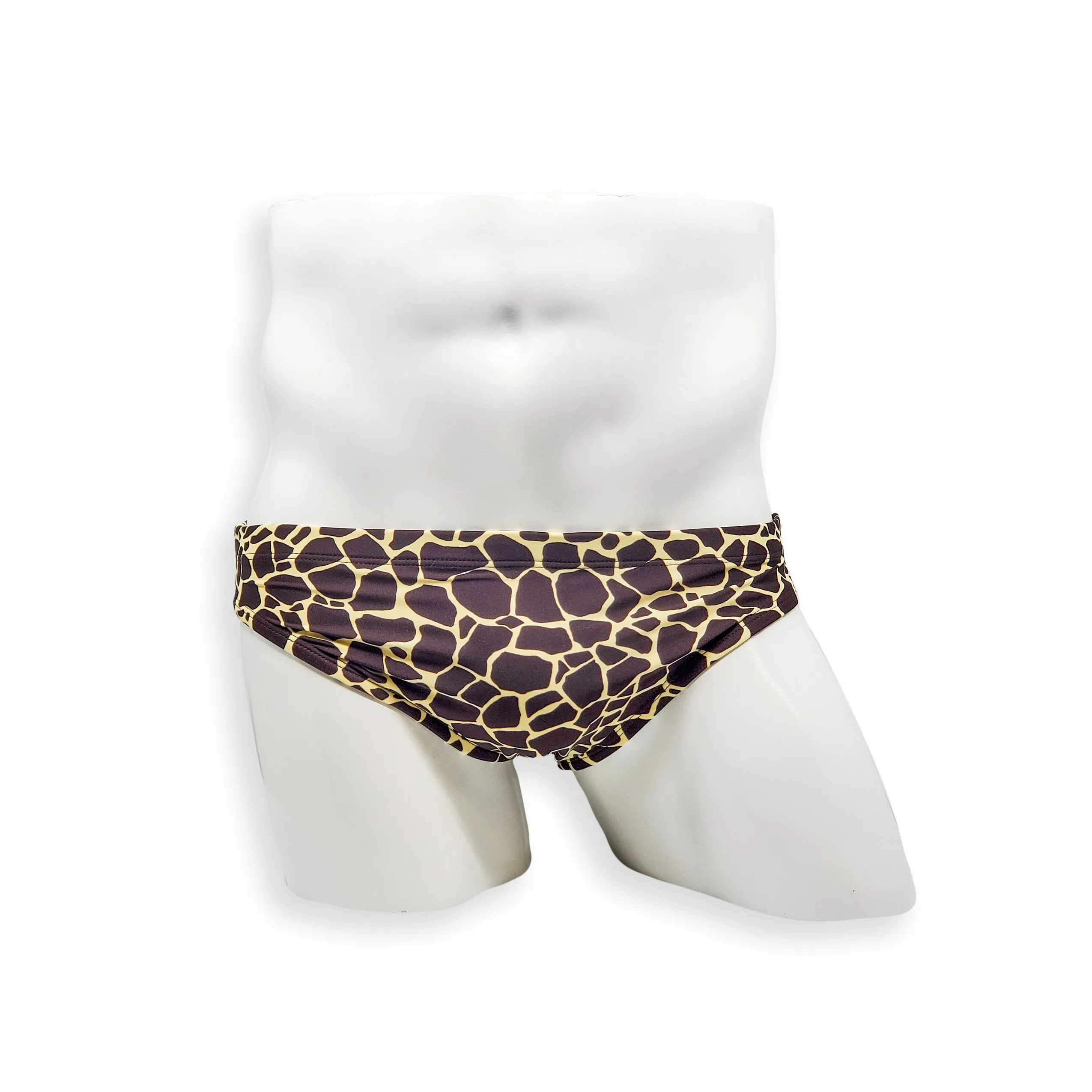 2 Inch Side Flat Front Swim Brief - Giraffe