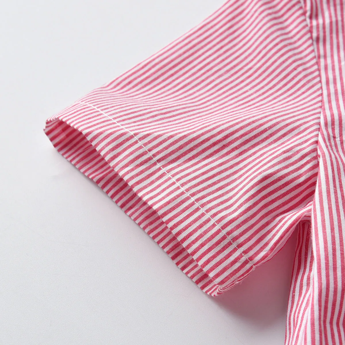 2 Pieces Set Baby Kid Boys Birthday Party Striped Bow Shirts And Solid Color Rompers Wholesale 211109215