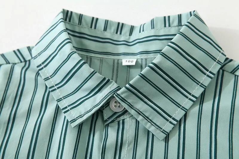 2 Pieces Set Baby Kid Boys Birthday Party Striped Bow Shirts And Solid Color Shorts Wholesale 221216221