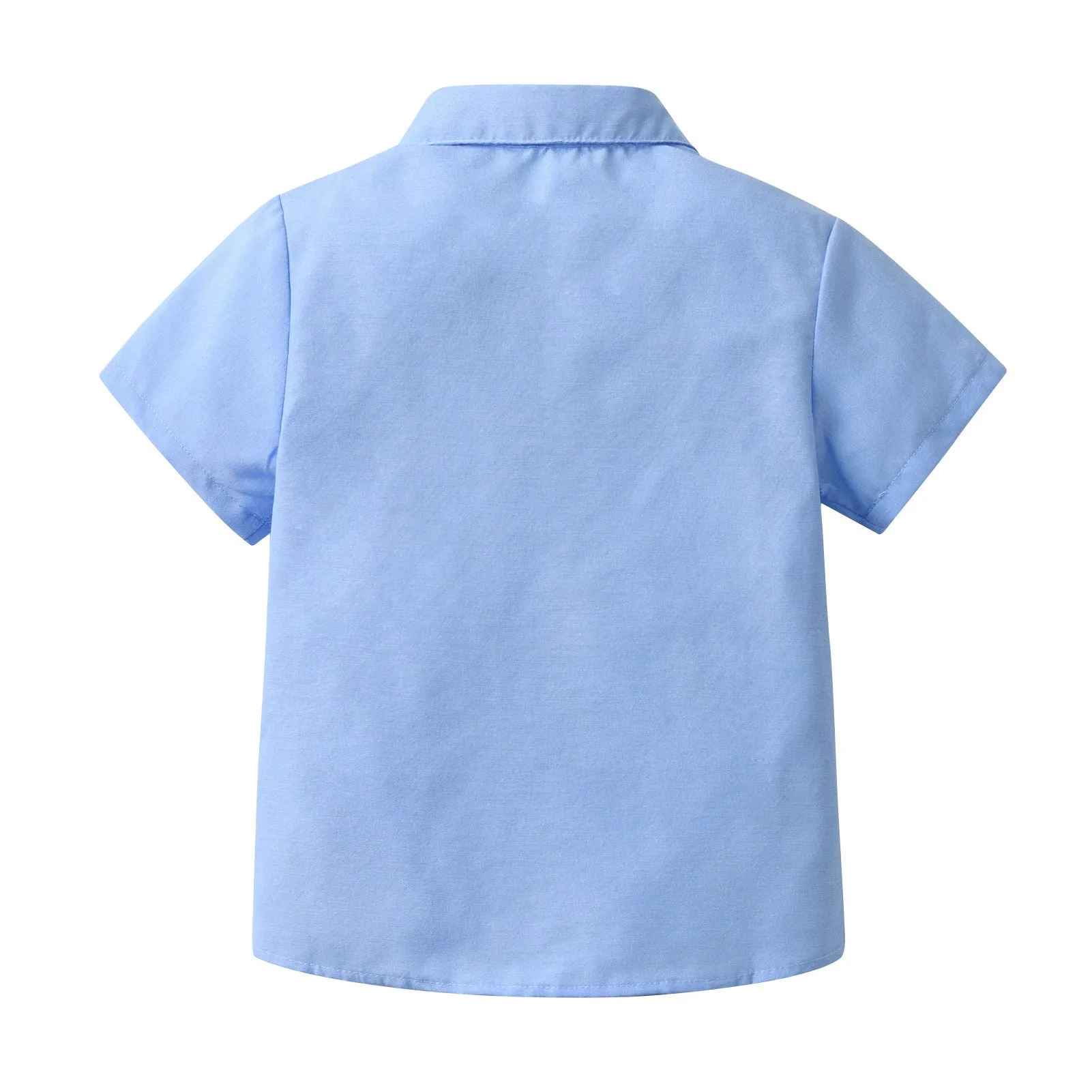 2 Pieces Set Baby Kid Boys Birthday Solid Color Bow Shirts And Checked Rompers Wholesale 230224131