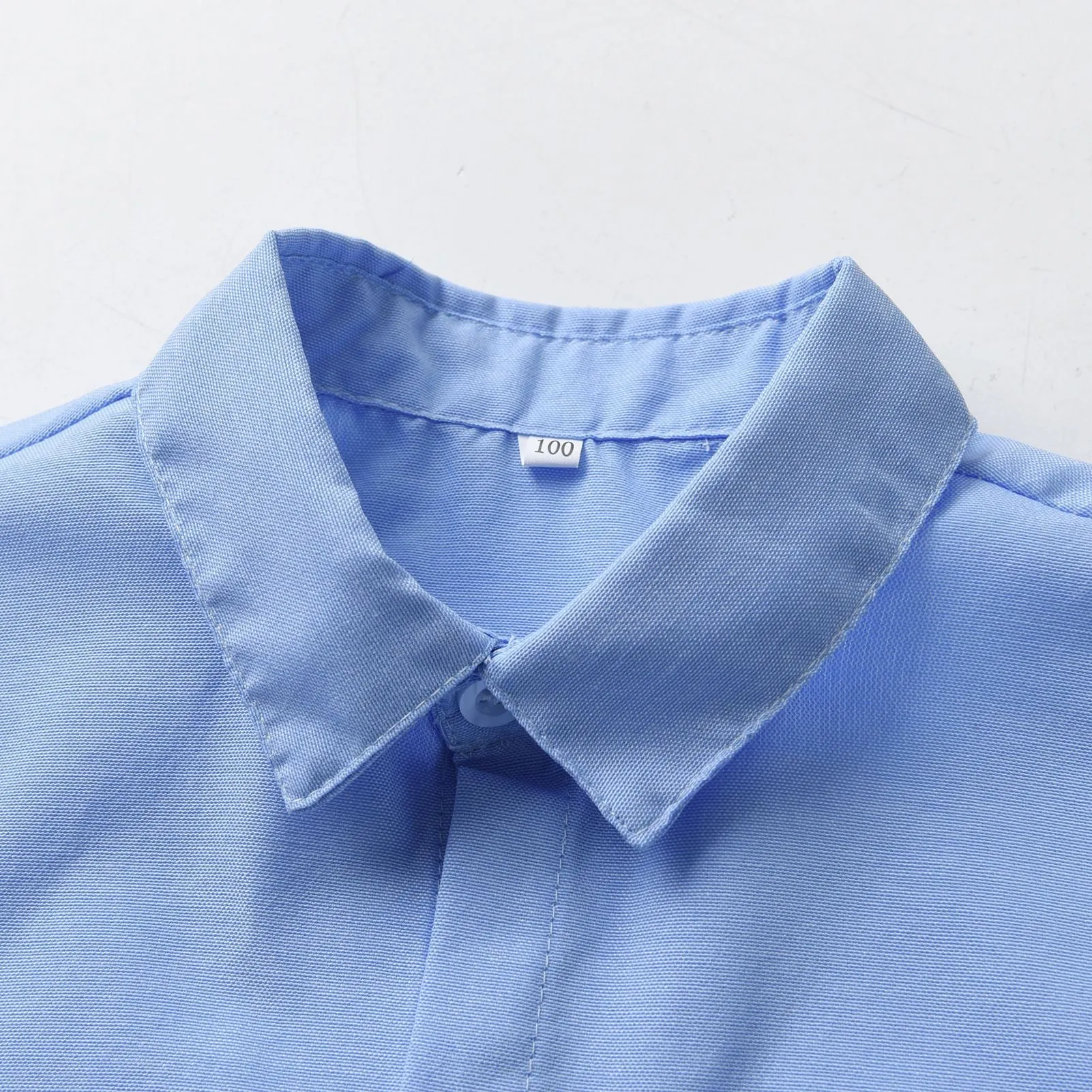 2 Pieces Set Baby Kid Boys Birthday Solid Color Bow Shirts And Checked Rompers Wholesale 230224131