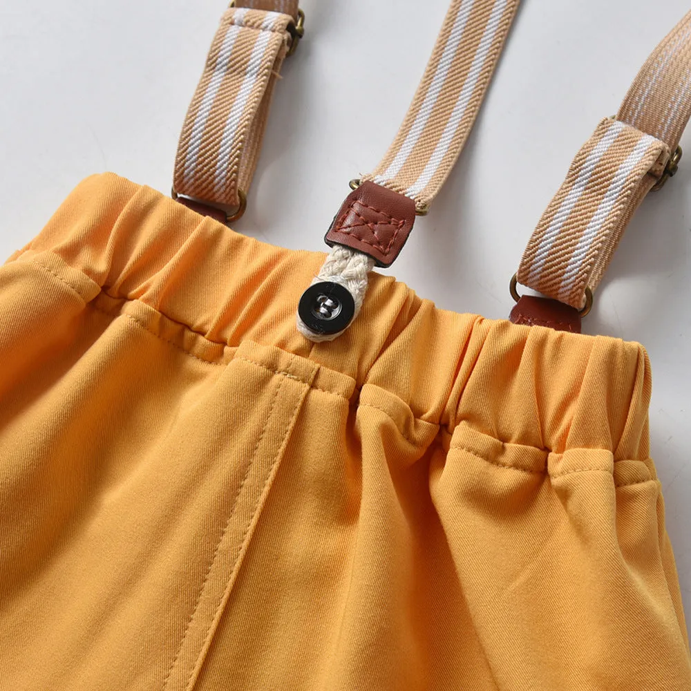 2 Pieces Set Baby Kid Boys Solid Color Bow Shirts And Shorts Wholesale 220407171