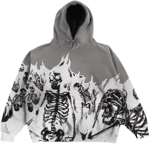 2023 Punk Jackets Streetwear Goth Oversized Zip Up Hoodie Men Women Rhinestone Y2K Spider Skeleton Hoodies