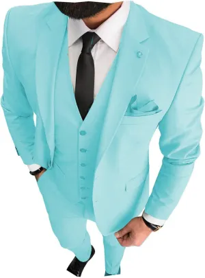 3 Pieces Business Mens Suit Notch Lapel Blazer Formal Wedding Groom Pants Tux Vest Tuxedos