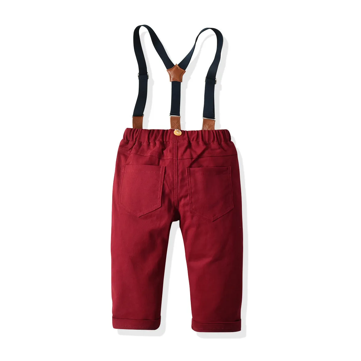 3 Pieces Set Baby Boys Birthday Party Bow Rompers Striped Vests Waistcoats And Solid Color Jumpsuits Wholesale 211109156