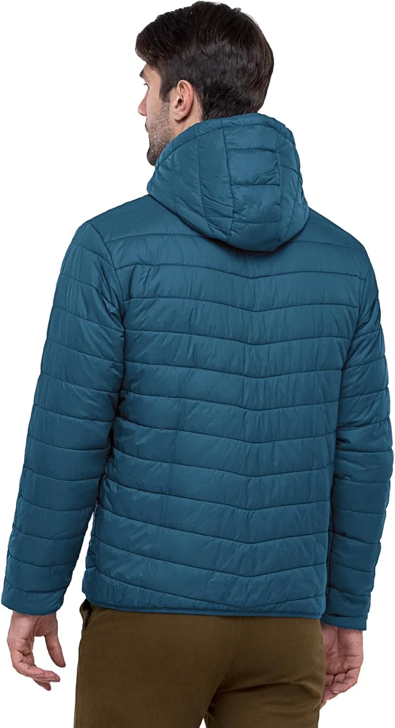 33,000ft Men's Lightweight Packable Insulated Puffer Winter Jacket with Hood, Water-Resistant Down Alternative Puffy Coat