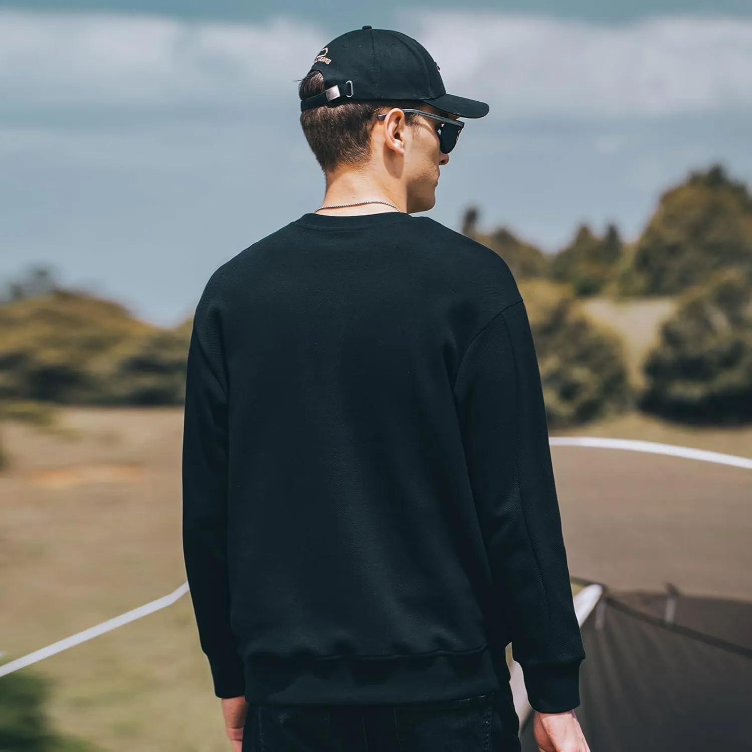 370g heavy pineapple pattern autumn men's sweatshirt round neck jacket long sleeve inner wear spring and autumn style top