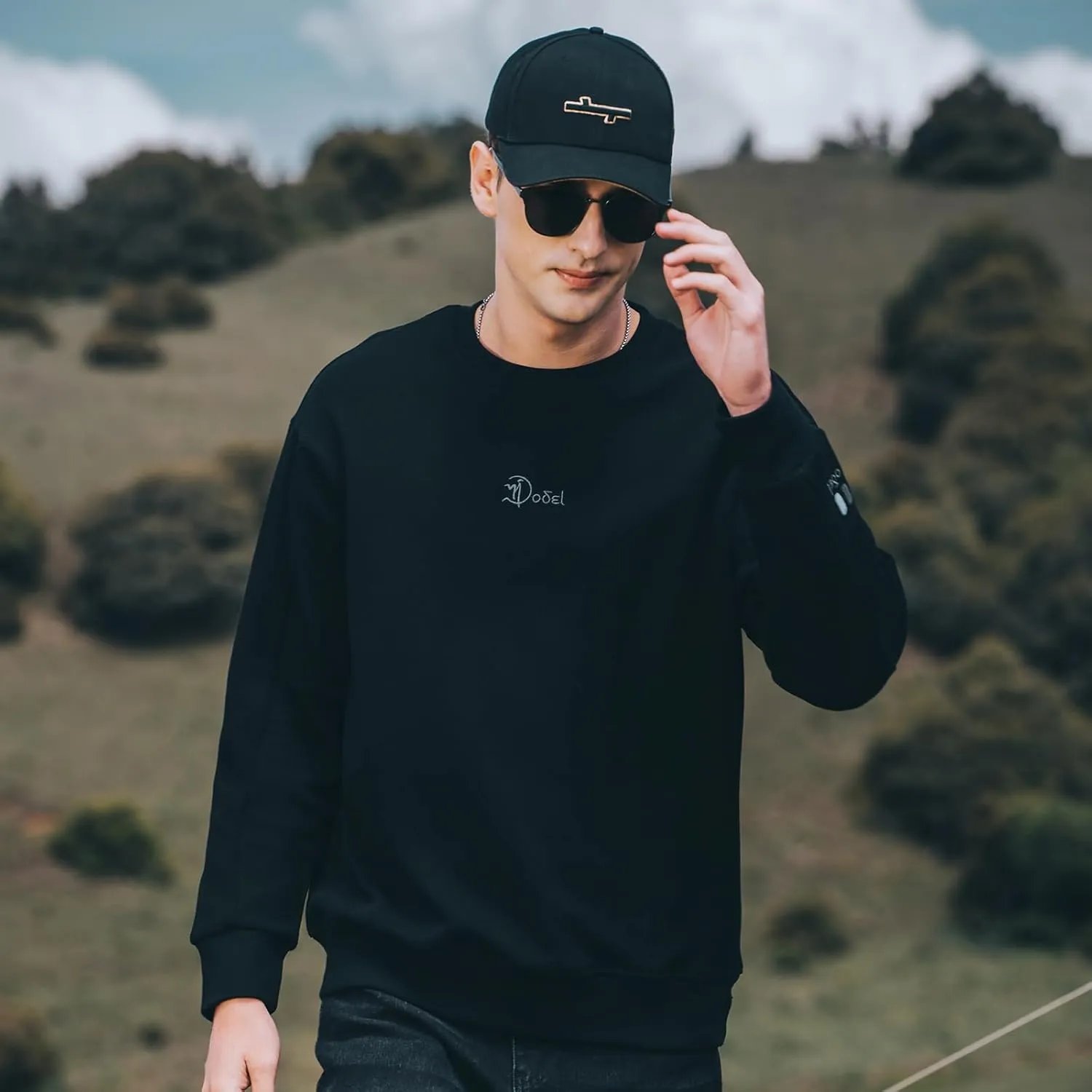 370g heavy pineapple pattern autumn men's sweatshirt round neck jacket long sleeve inner wear spring and autumn style top