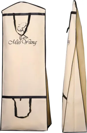 63/71IN Garment Bags for Wedding Dress, Portable Long Dress Bag, Non-Woven Fabric, for Clothes, Gowns, Coats, Suits, 2 Packs(Beige,60x30x160cm/24x12x63in)