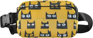 Abstract Cats Fanny Pack Water Resistant, Women Men Waist Pack Sling Bag Purse for Travel Hiking
