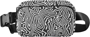 Abstract Stripe Fanny Pack Water Resistant, Women Men Waist Pack Sling Bag Purse for Travel Hiking