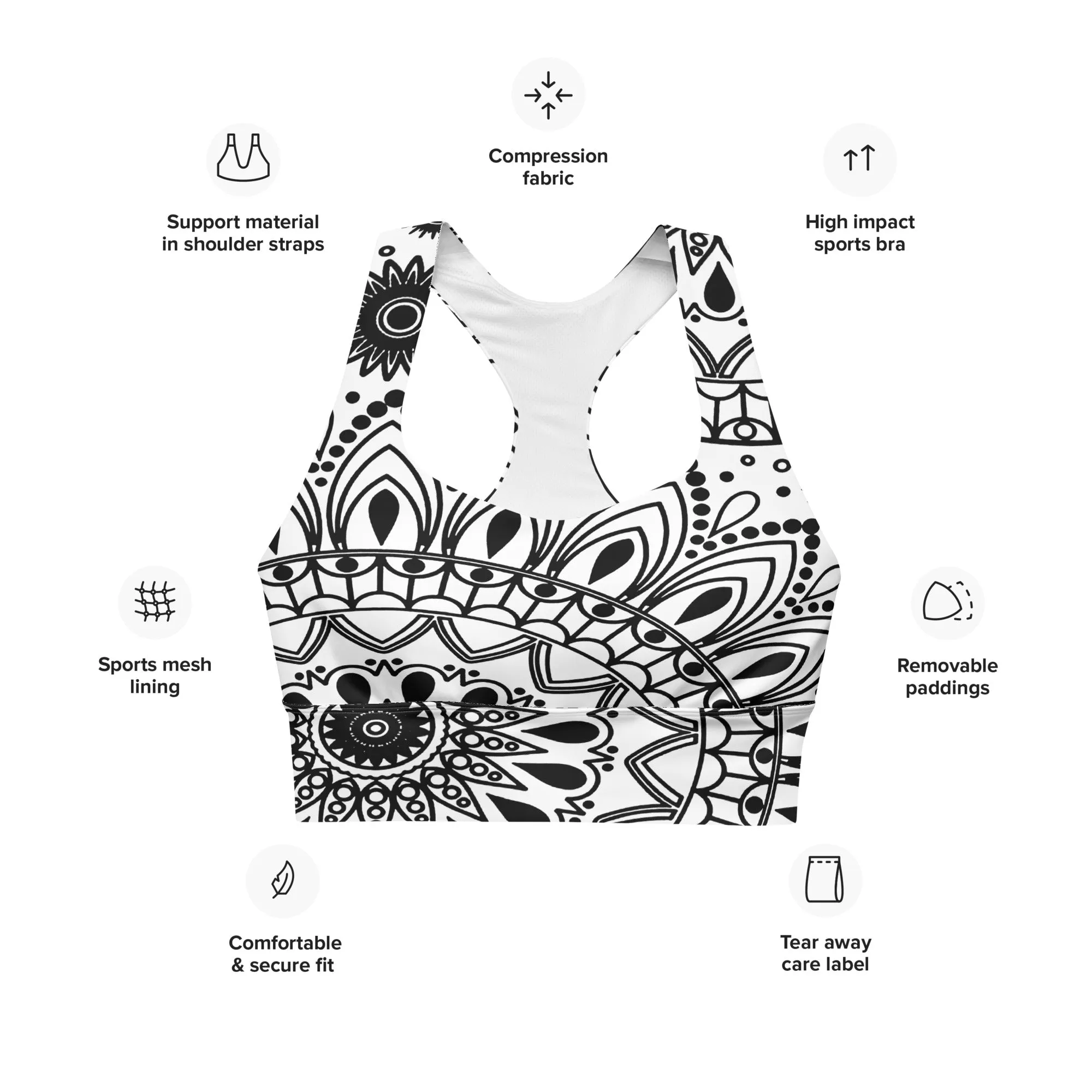 Abstract Workout Sports Bra Perfect Exercise Top, lioness-love