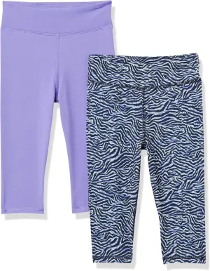 Amazon Essentials Girls and Toddlers' Active Capri Legging, Multipacks