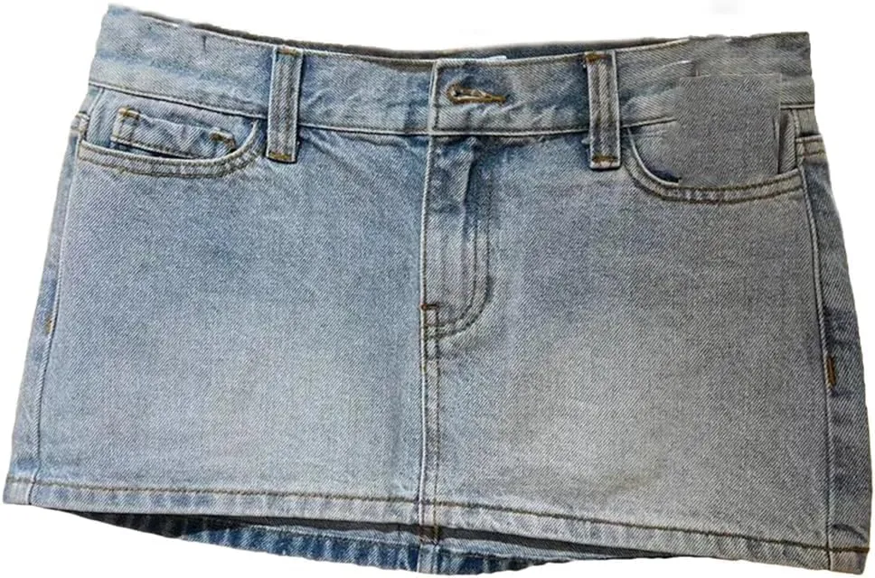 American Vintage Denim Mini Skirts Women Summer High Waist Straigth Short Skirt