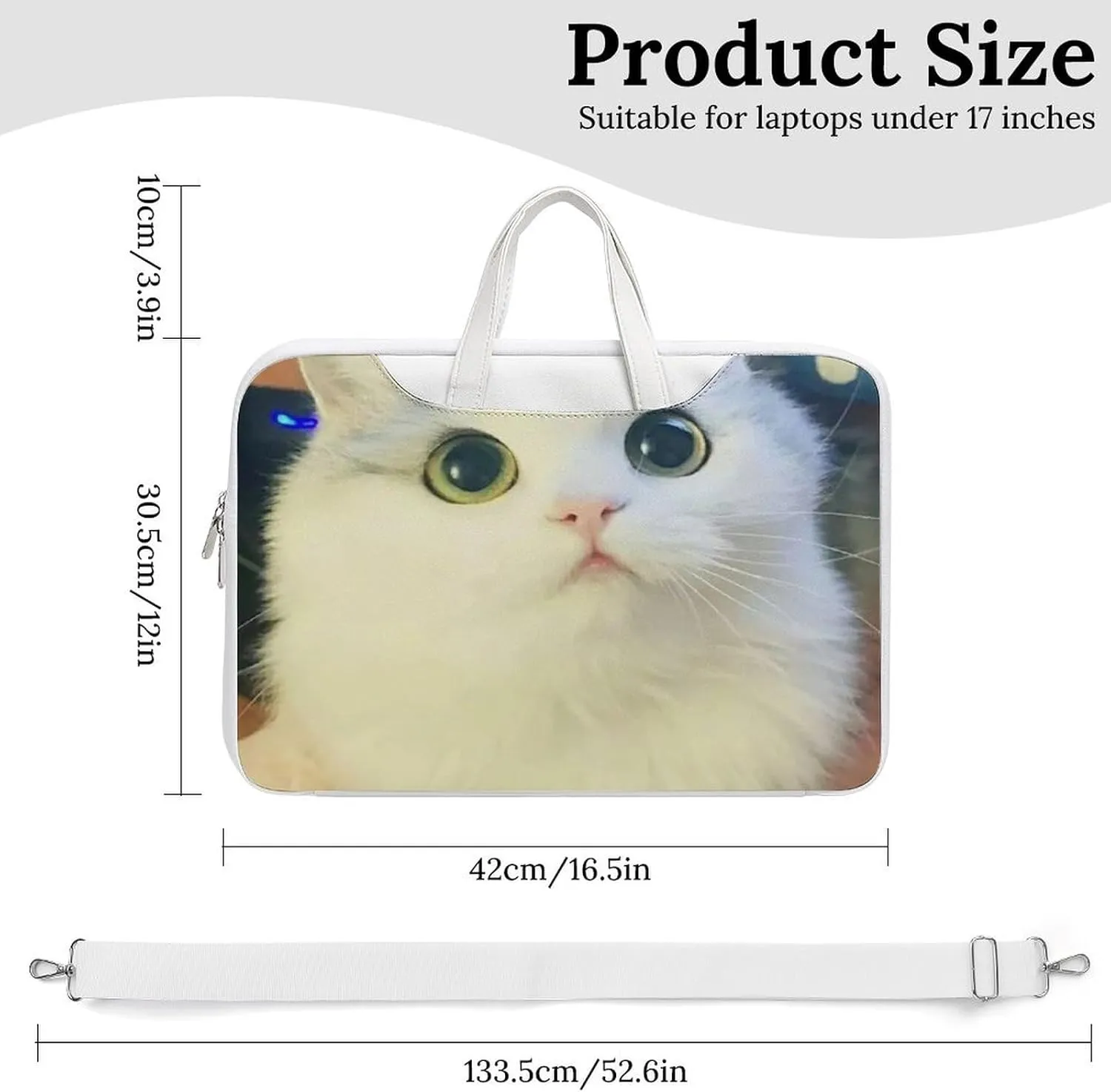 Animal Cat Leather Bag Laptop Case Slim Water Resistant Computer Bags with Handle Briefcase for Work