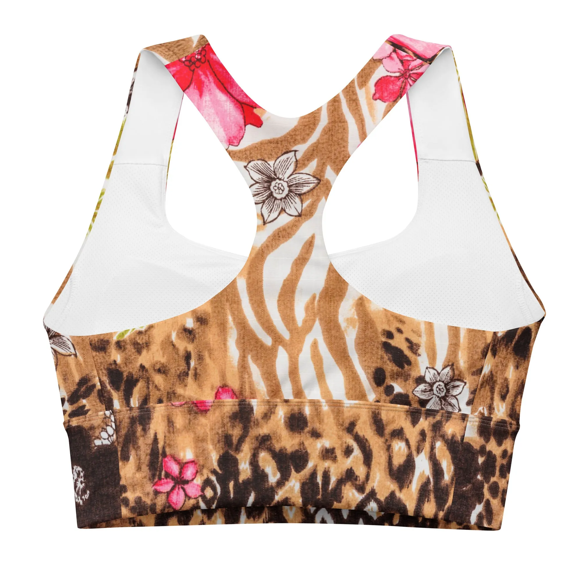 Animal Print Sports Bra Abstract Art Forest Floral, lioness-love
