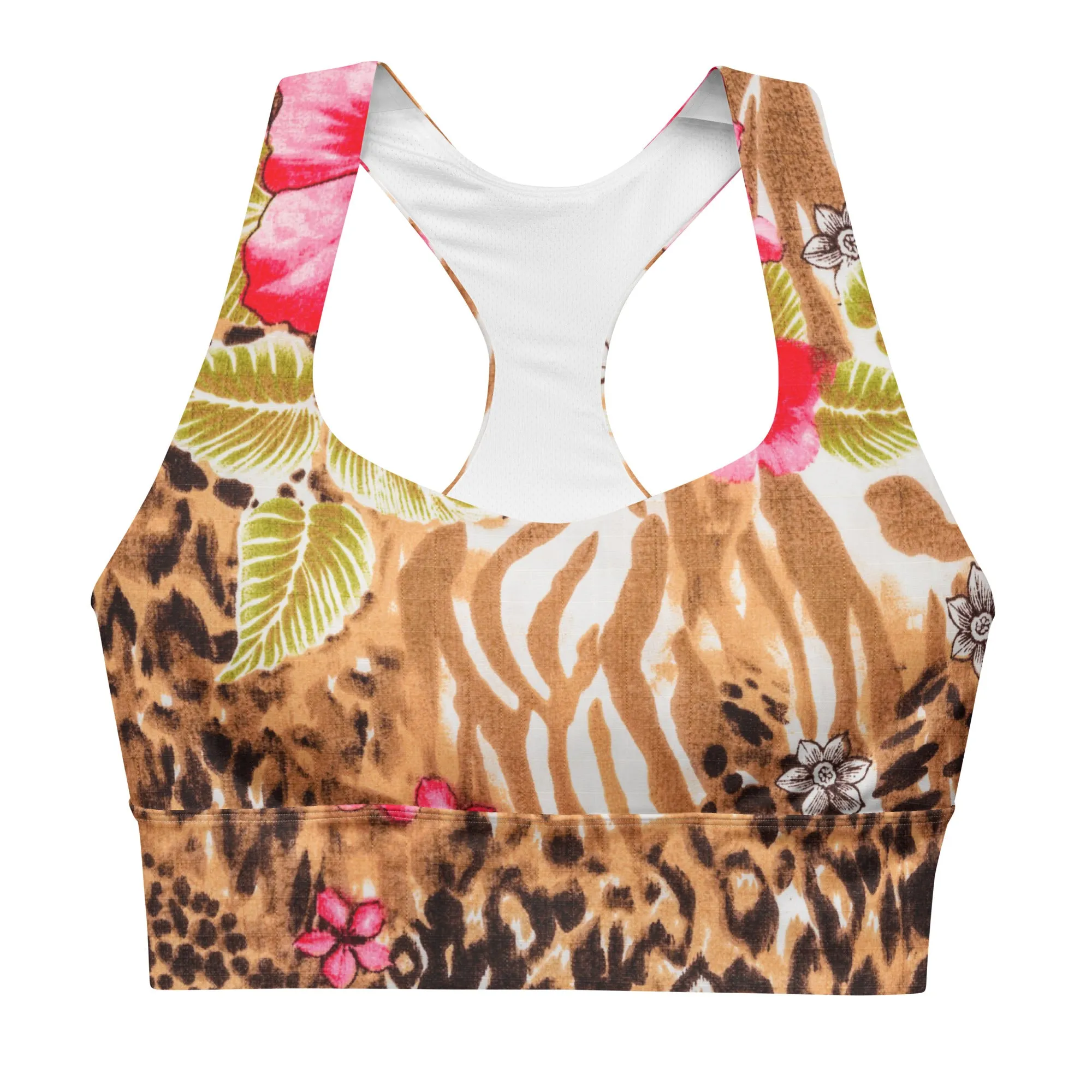 Animal Print Sports Bra Abstract Art Forest Floral, lioness-love