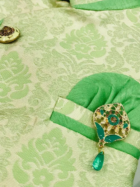 Appealing Green Color Boys Kurta With Pajama Set