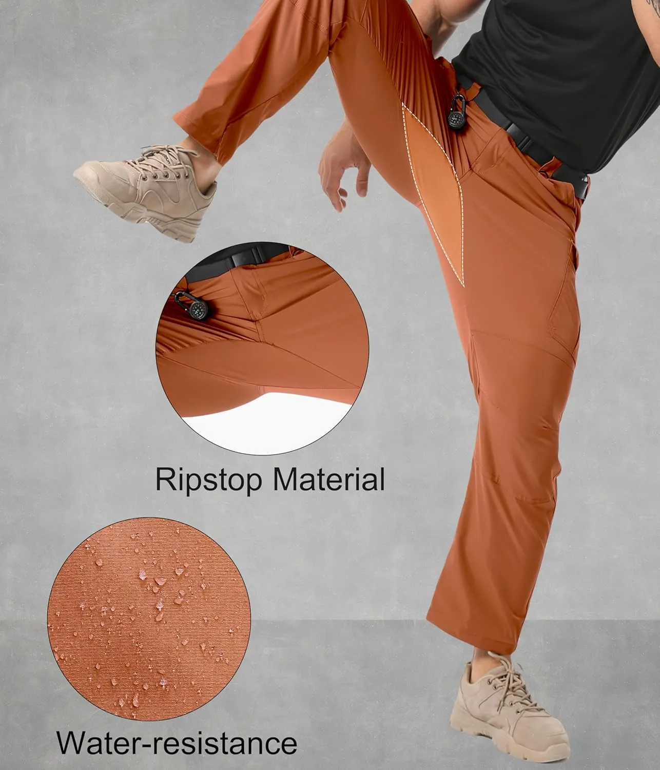 Arunlluta Mens Tactical Pants, Ripstop Water Resistant Cargo Work Pants for Men, Stretch Hiking Pants Lightweight