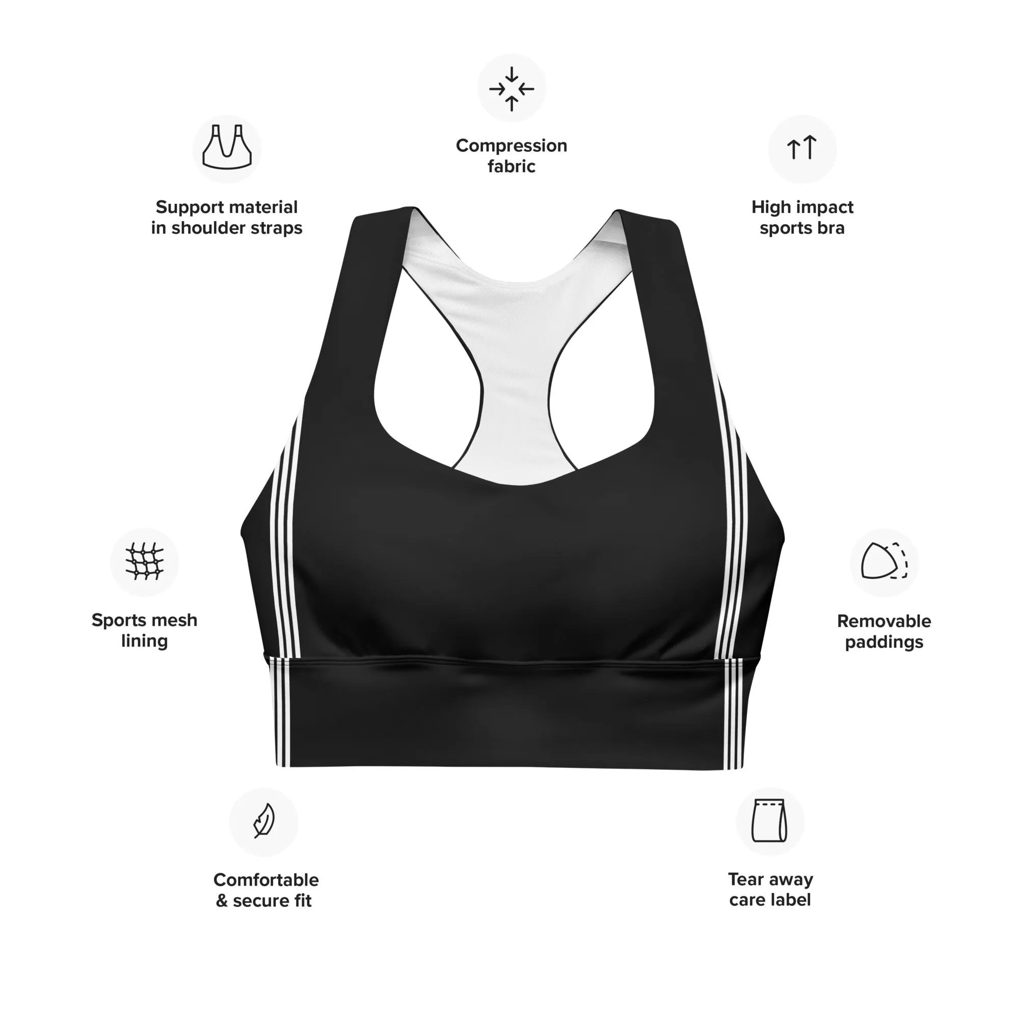 Athletic Longline Sports Bra Sportswear, lioness-love