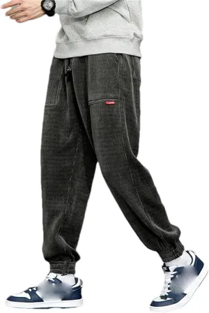 Autumn Winter Corduroy Sweatpants Men Baggy Joggers Streetwear Loose Casual Harem Pants