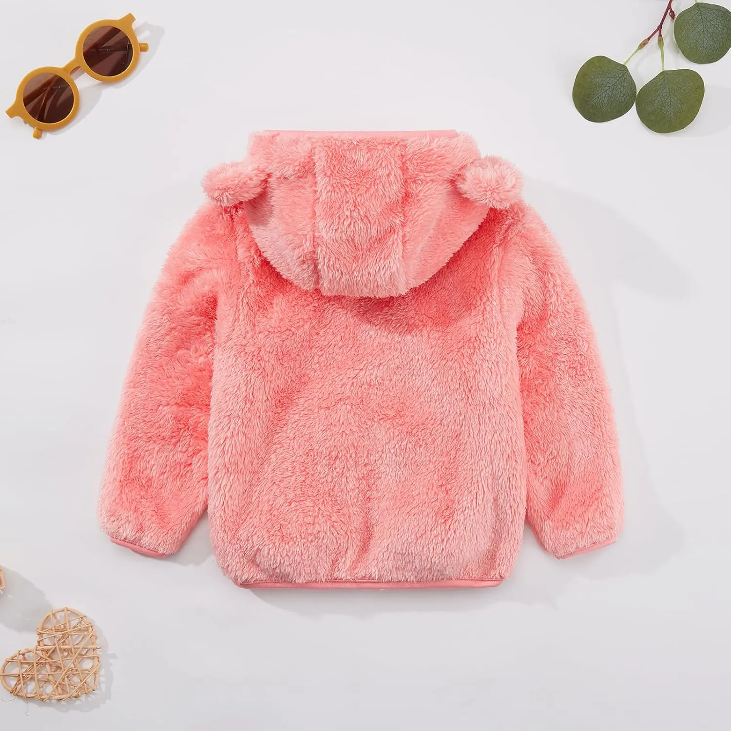 Baby Boys Girls Fleece Jackets Zip Up Hoodies Cute Bear Coats Fall Winter Fuzzy Jacket Newborn Boys Girls Outwear