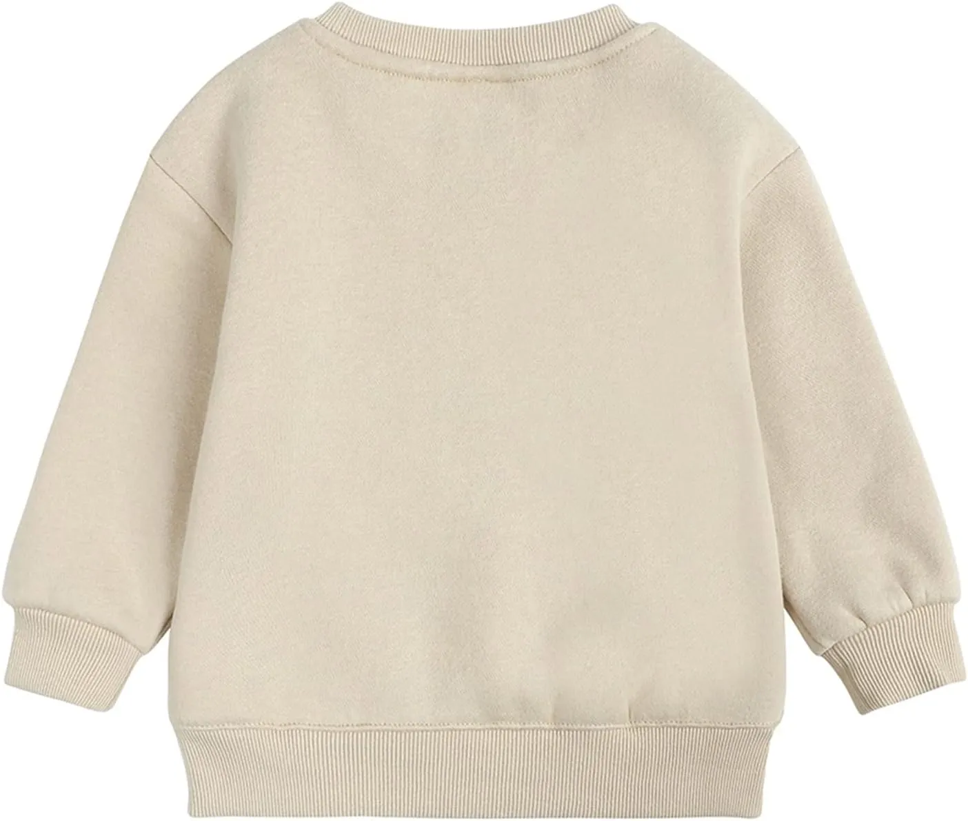 Baby Toddler Boys Fleece Sweatshirt Crewneck Long Sleeve Cotton Pullover Kids Solid Casual Sport Sweatshirts Sweater Tops