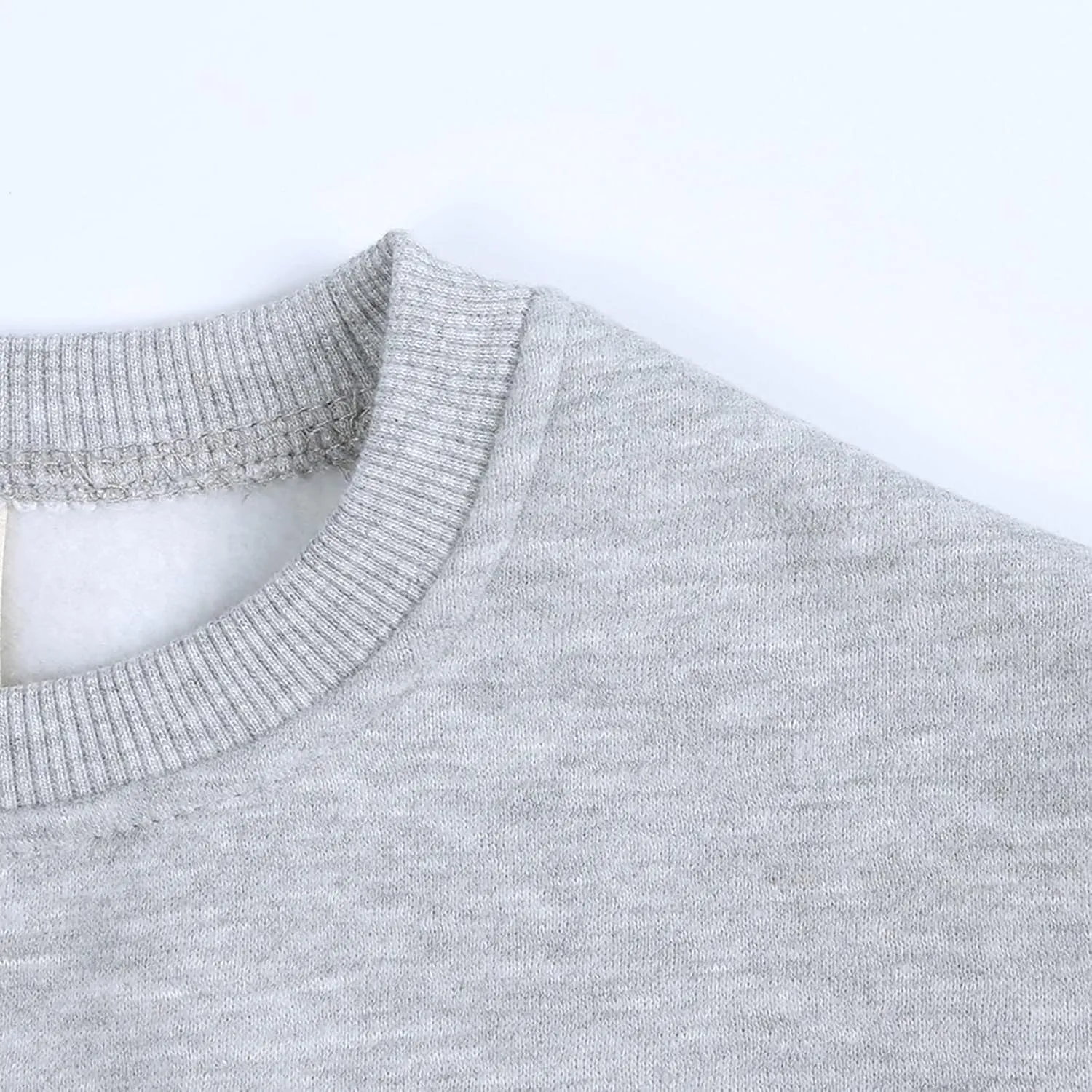 Baby Toddler Boys Fleece Sweatshirt Crewneck Long Sleeve Cotton Pullover Kids Solid Casual Sport Sweatshirts Sweater Tops