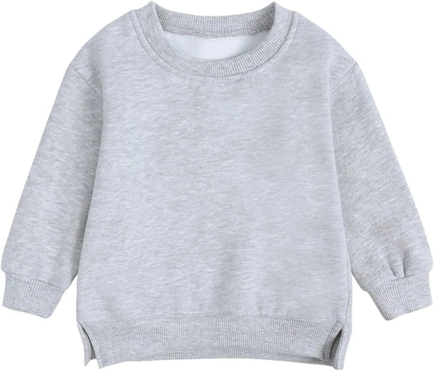 Baby Toddler Boys Fleece Sweatshirt Crewneck Long Sleeve Cotton Pullover Kids Solid Casual Sport Sweatshirts Sweater Tops