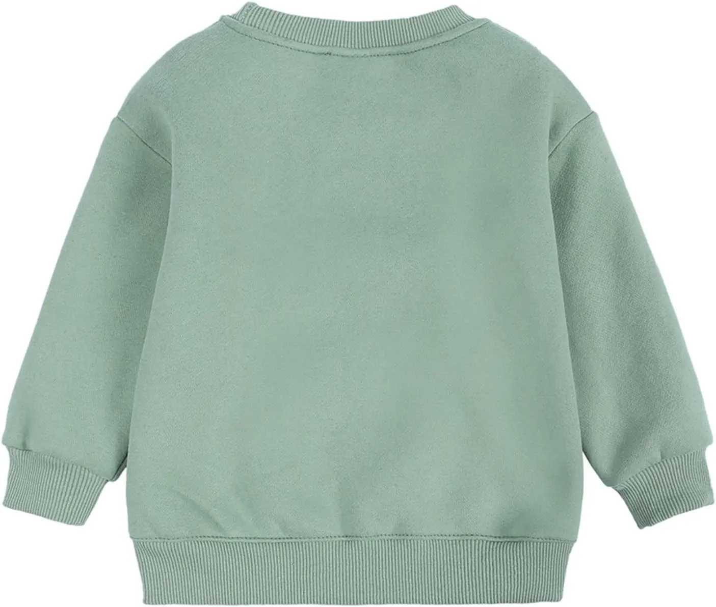Baby Toddler Boys Fleece Sweatshirt Crewneck Long Sleeve Cotton Pullover Kids Solid Casual Sport Sweatshirts Sweater Tops