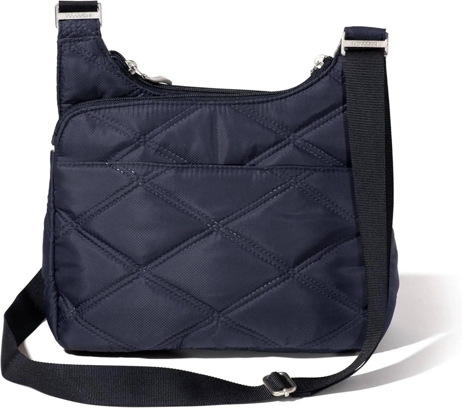 Baggallini Cross Over Crossbody Women 11x8.5 Medium Travel Bag Lightweight Water-Resistant Nylon Organized Handbag Purse