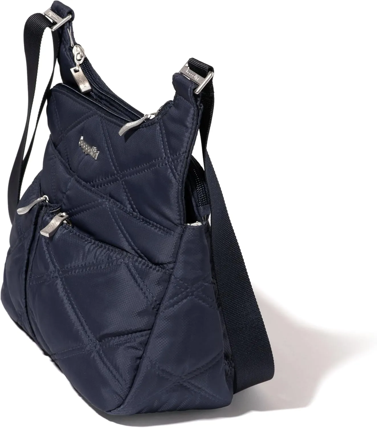 Baggallini Cross Over Crossbody Women 11x8.5 Medium Travel Bag Lightweight Water-Resistant Nylon Organized Handbag Purse
