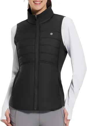 baleaf Women's Lightweight Puffer Warm Vest Thermal Water Resistant Outwear Sleeveless Jacket Zip Pocket Winter Outdoor