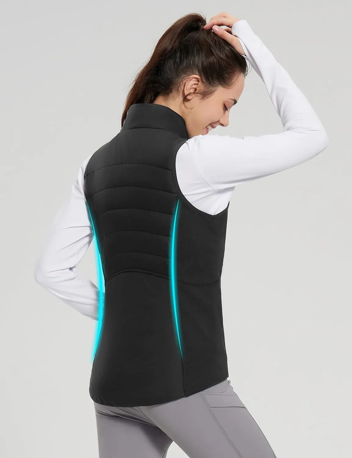 baleaf Women's Lightweight Puffer Warm Vest Thermal Water Resistant Outwear Sleeveless Jacket Zip Pocket Winter Outdoor