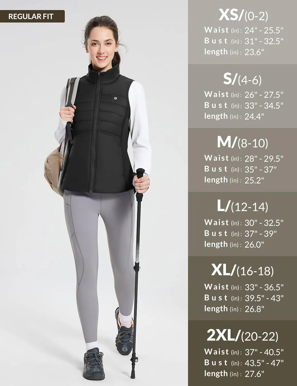 baleaf Women's Lightweight Puffer Warm Vest Thermal Water Resistant Outwear Sleeveless Jacket Zip Pocket Winter Outdoor