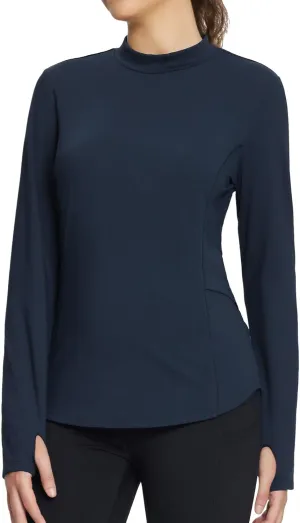 baleaf Women's Thermal Tops Fleece Lined Shirts Long Sleeve Cold Weather Running Gear Workout Zipper Pocket Thumbholes