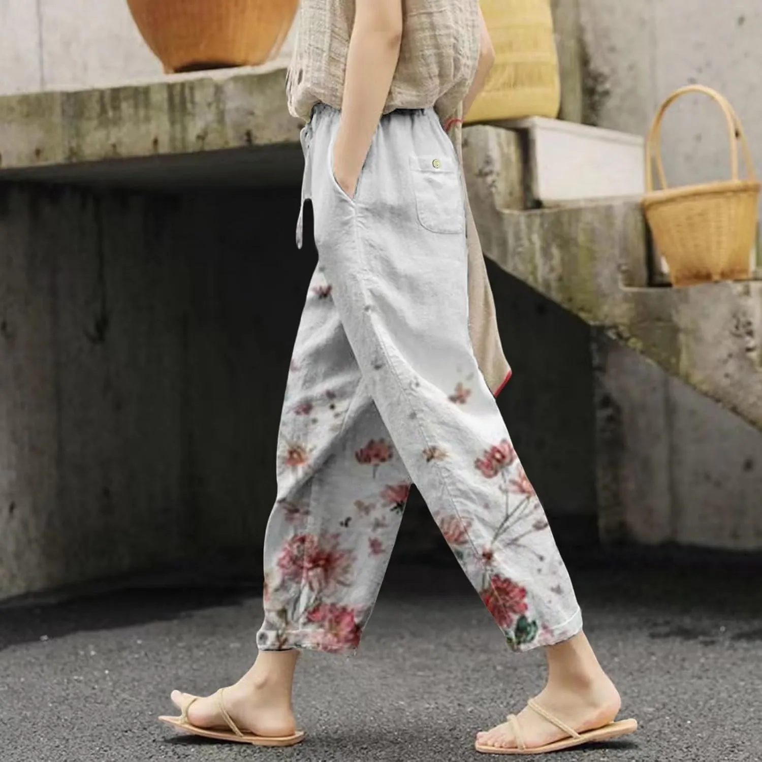 Beach Vacation and Summer Casual Drawstring Pants 2025 Beach Travel Vacation Outfits Leggings for Women Black