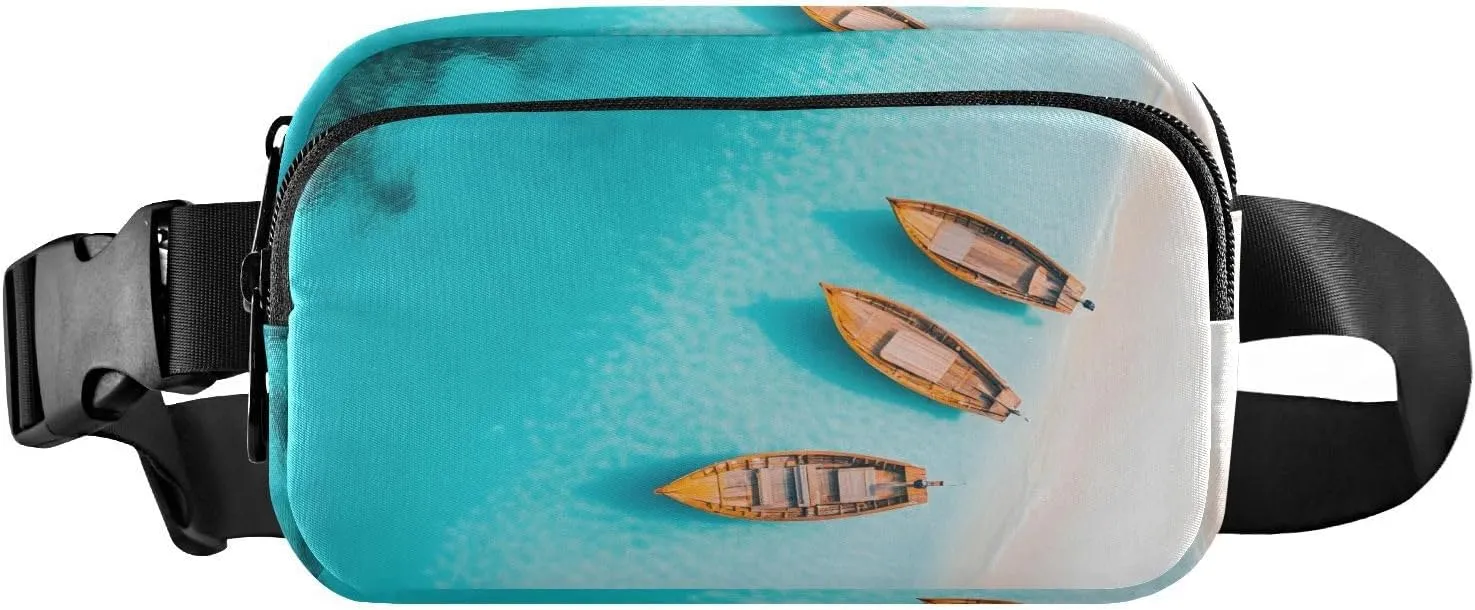 Beautiful Beach Fanny Pack Water Resistant Waist Pack Sling Bag Purse for Women Men Travel Hiking