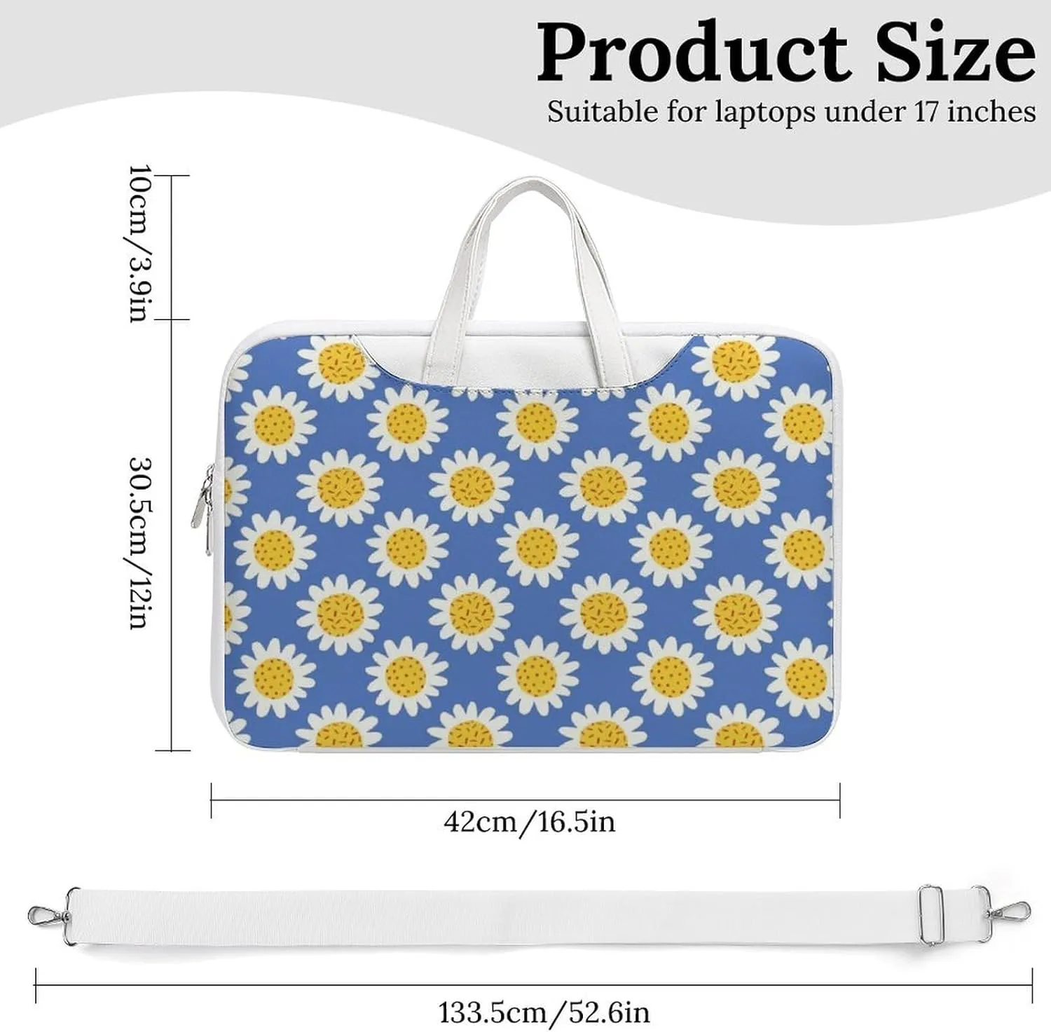 Beautifuly Sunflowers Leather Bag Laptop Case Slim Water Resistant Computer Bags with Handle Briefcase for Work