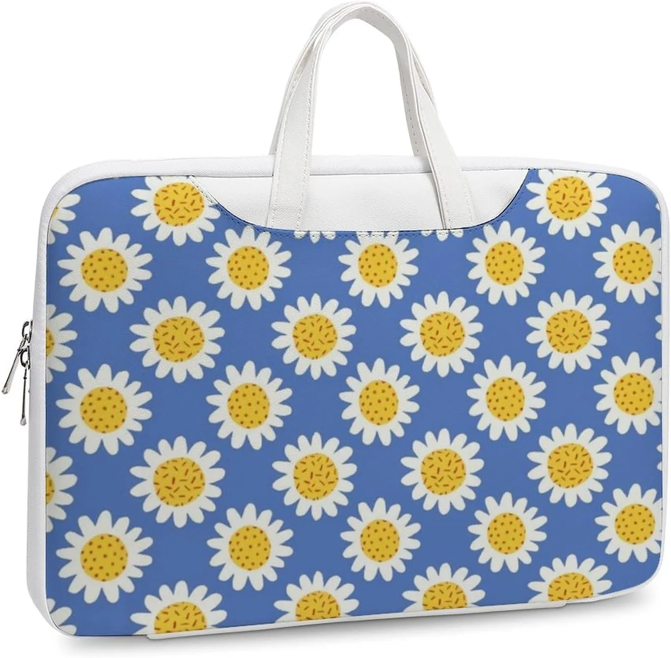 Beautifuly Sunflowers Leather Bag Laptop Case Slim Water Resistant Computer Bags with Handle Briefcase for Work