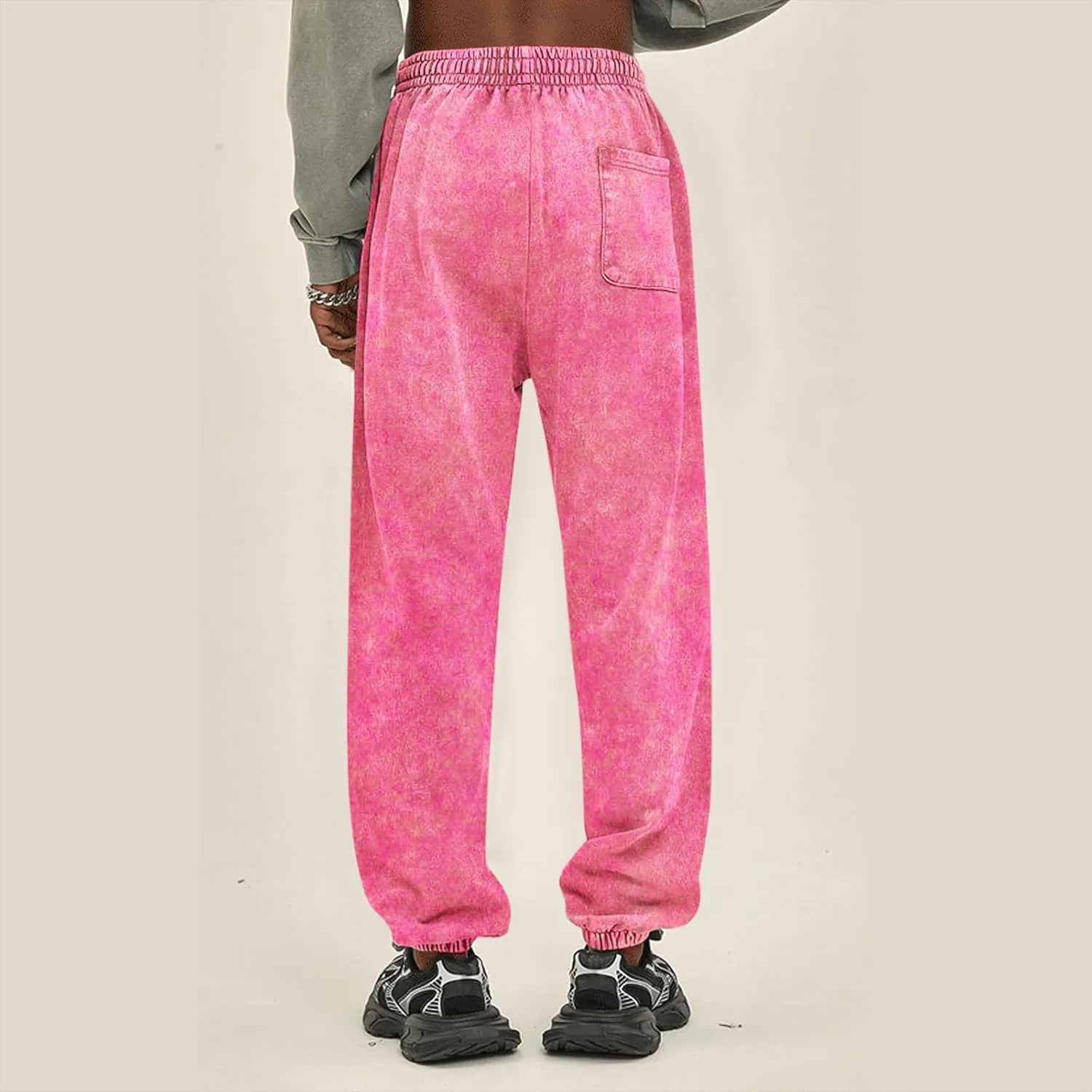 BINTEHGS Baggy Wide Leg Acid Wash Sweatpants Women Vintage Loose Pants High Waisted Joggers with Pockets Casual Streetwear