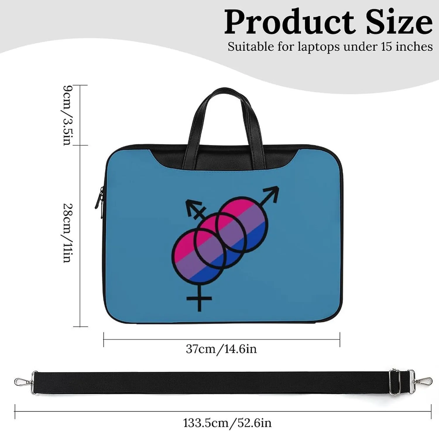 Biunity Logo Leather Bag Laptop Case Slim Water Resistant Computer Bags with Handle Briefcase for Work