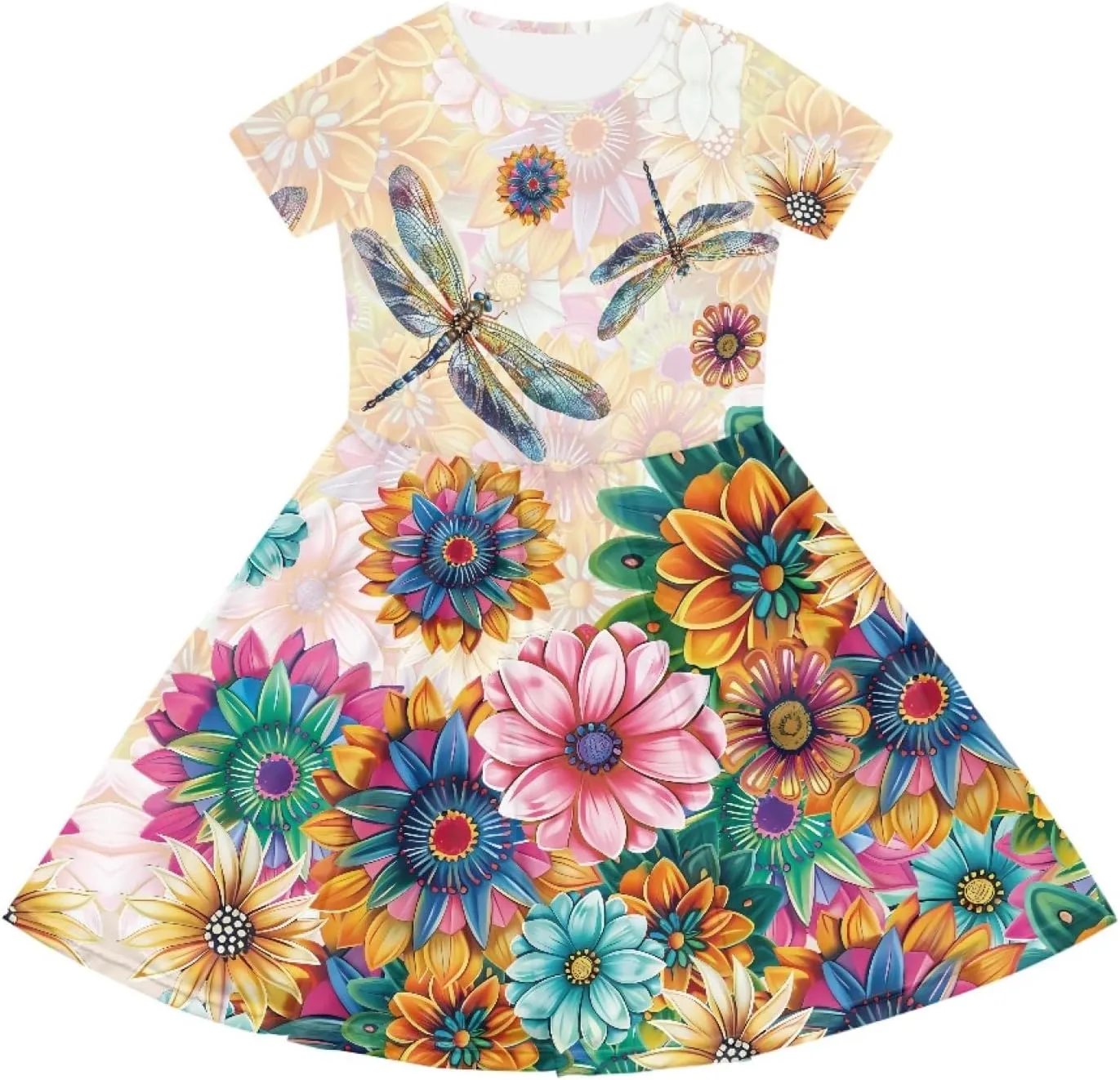 Black Dress for Girls Cute Outfits Short Sleeve Dresses with Pocket Summer Dress Size 2-14 T Kids