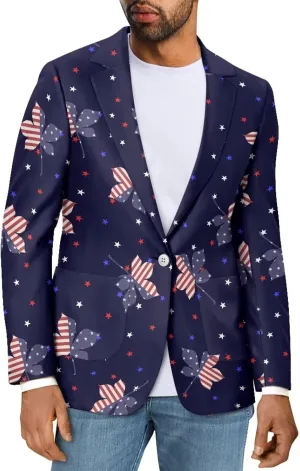 Blazer for Men Regular Slim Fit Suit Jacket Casual Sport Coats with Pockets One Button Formal Dress Size XS-5XL
