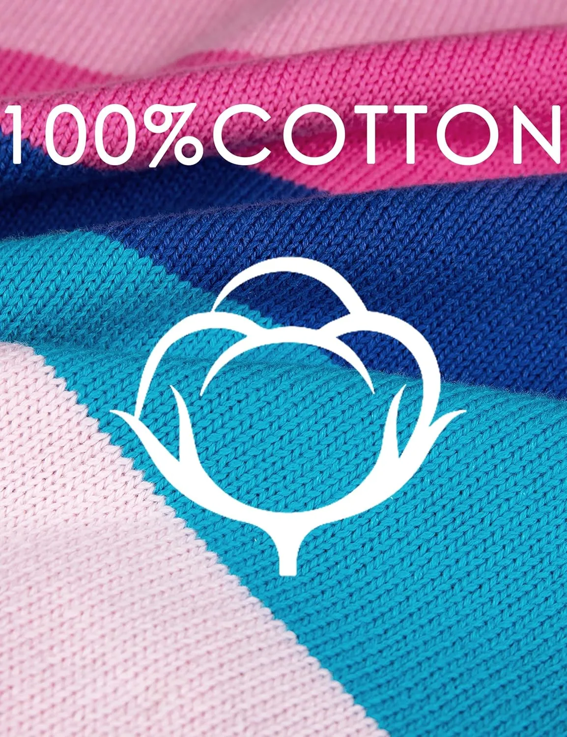 BOBOYOYO Girls Cute Cardigan 100% Cotton Rainbow Kids Cardigan Sweater Button up Striped Knit Cardigan Children for 5-12 Y