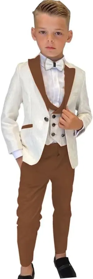 Boys 3 Piece Vest Tuxedo Suit Boy's Formal Suit Set Kids Wedding Suits for Boys  Blazer  Pant  Vest