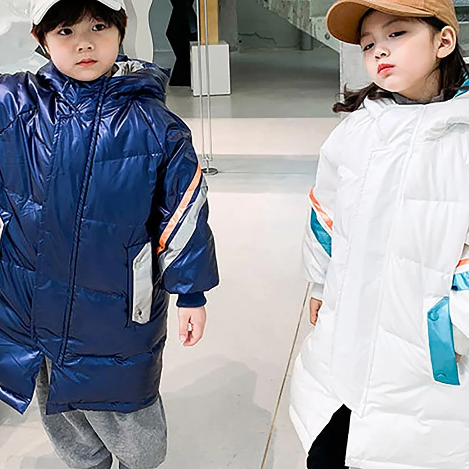 Boys Winter Coats with Fleece Liner Warm Thick Solid Cotton Long Sleeve Padded Jacket Small Dog Winter Coat for